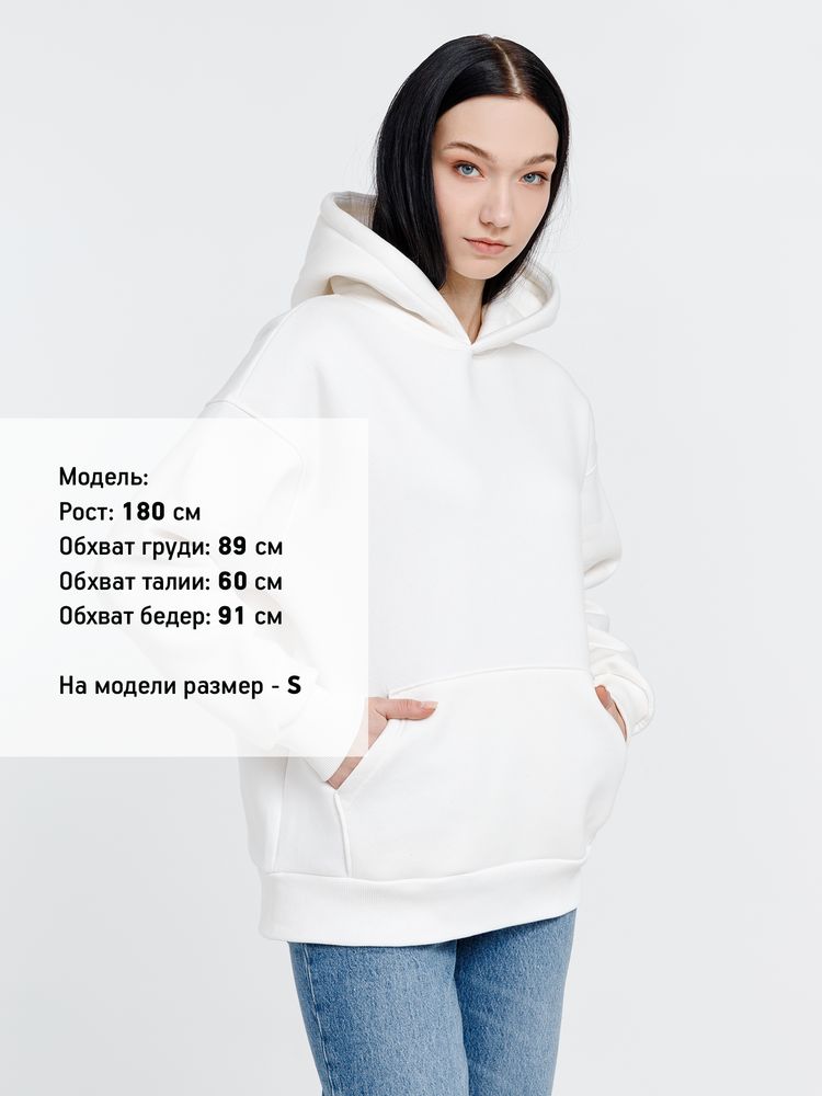 Худи оверсайз унисекс Go Easy, молочно-белое-4