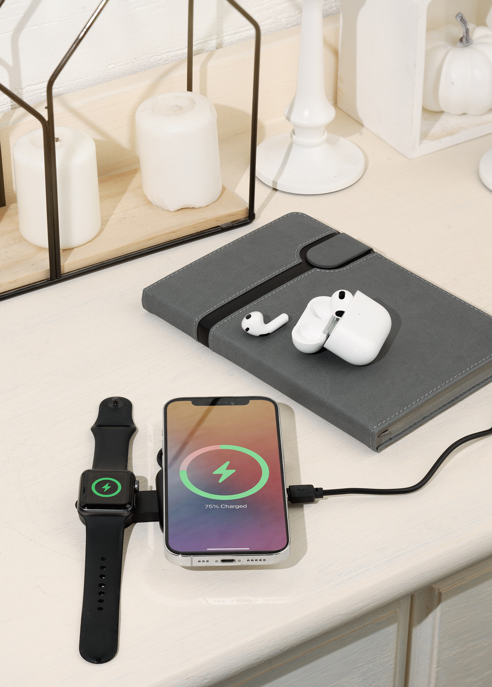 Складная беспроводная (15W) зарядная станция "I-Fold" для смартфона, часов/наушников-7