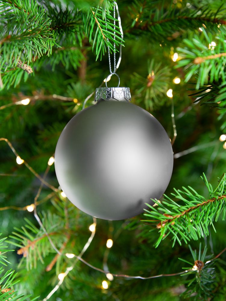 Елочный шар Finery Matt, 8 см, матовый серебристый-2