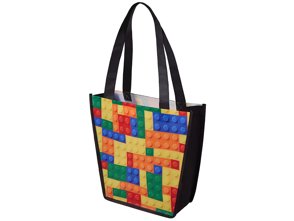 Сумка для шопинга с донной складкой и ручкой из нетканого PET материала-4