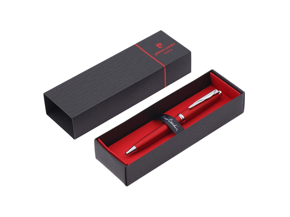Ручка шариковая Pierre Cardin GAMME Classic с поворотным механизмом, красный матовый/серебро-5