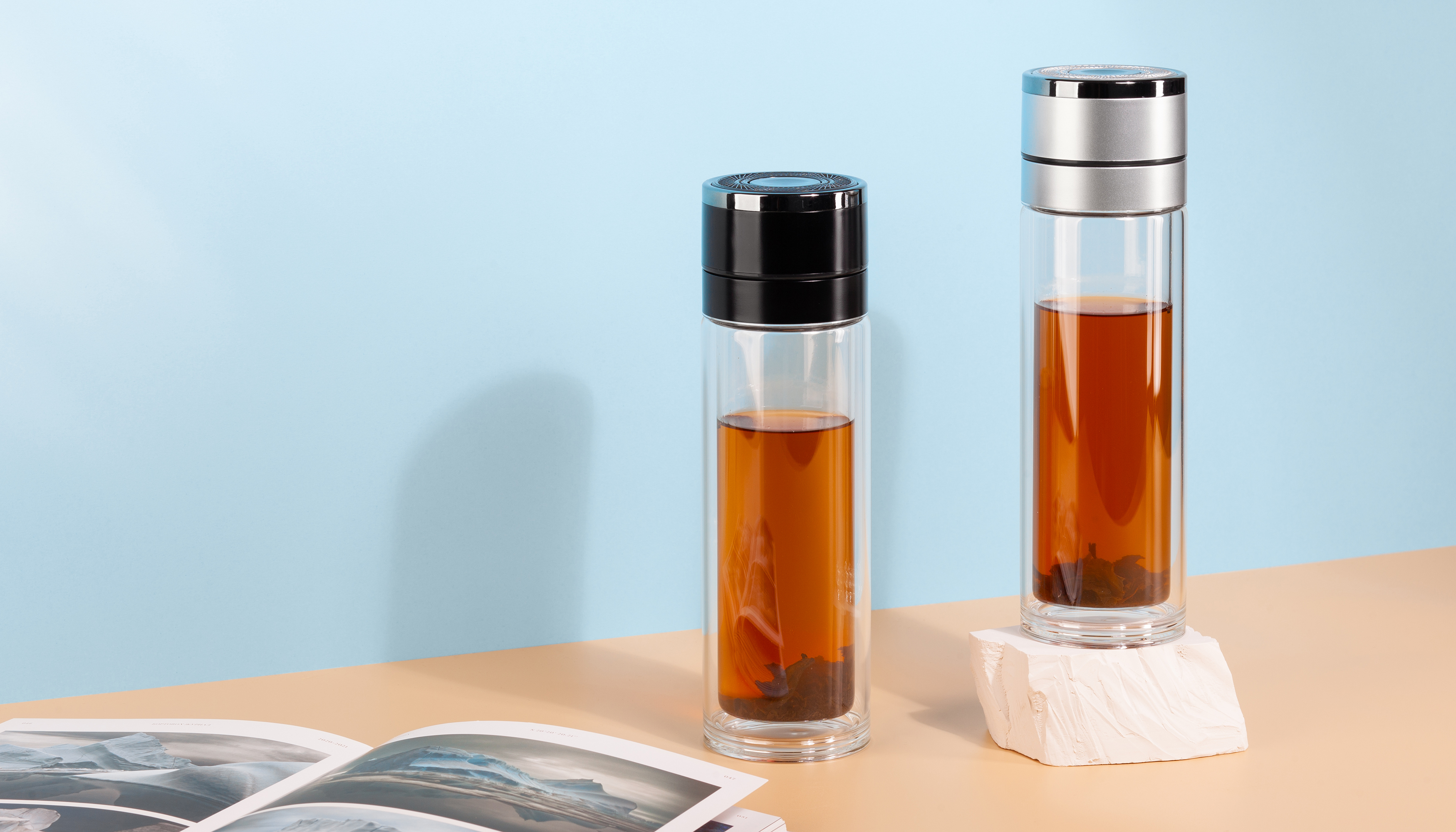 Заварочный термос "Press" 400 мл, серебристый-2