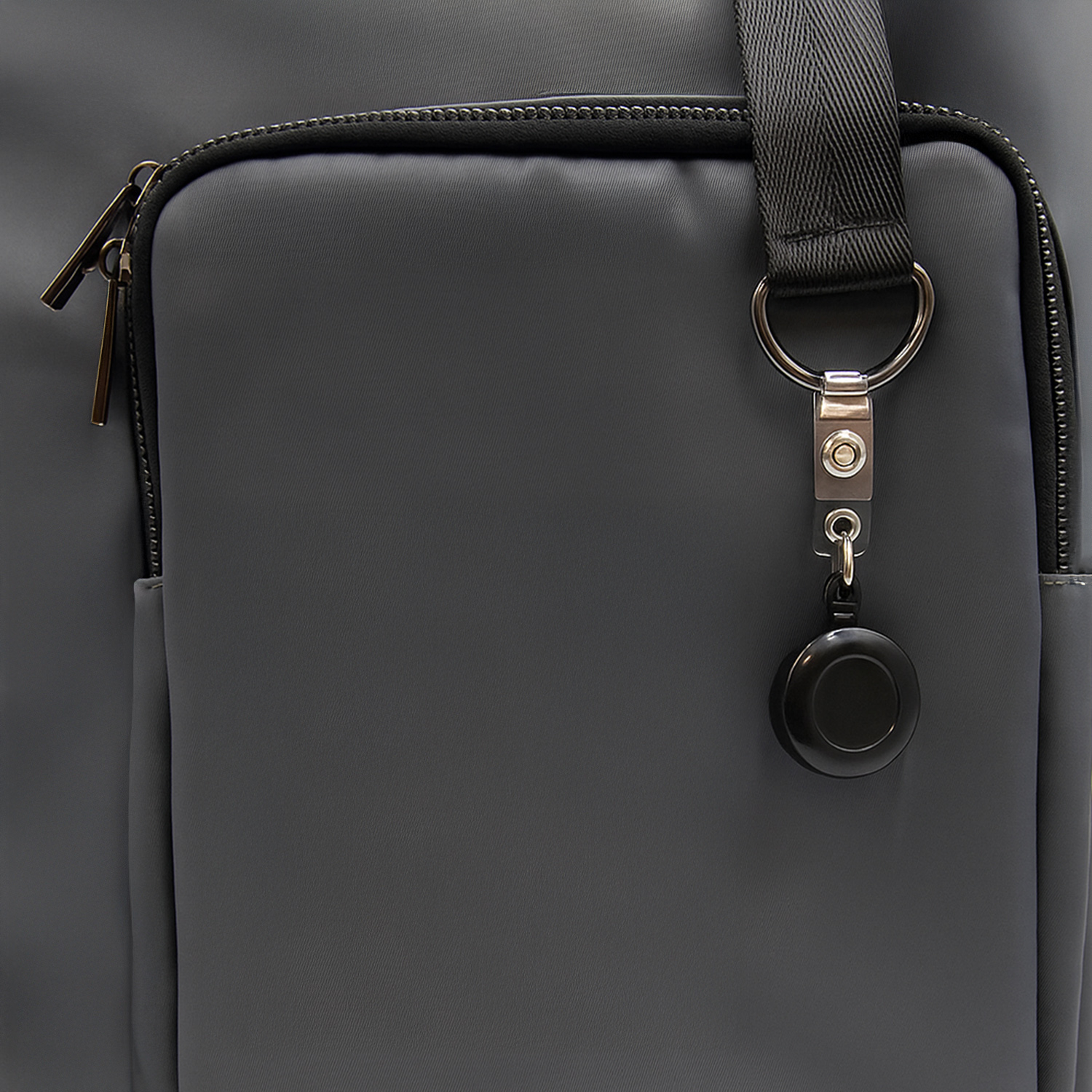 Шоппер Superbag Pocket, с внутренним креплением (карабин) и чехлом для мелочей (серый с черным)-5