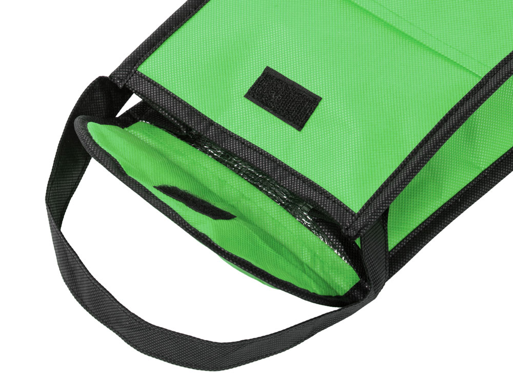 Сумка-холодильник Reviver на липучке из нетканого переработанного материала, зеленый-6