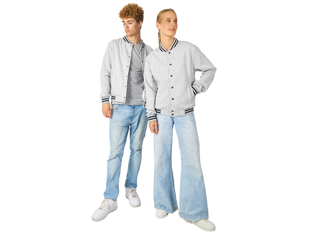 Бомбер Oxford, серый меланж, унисекс-5