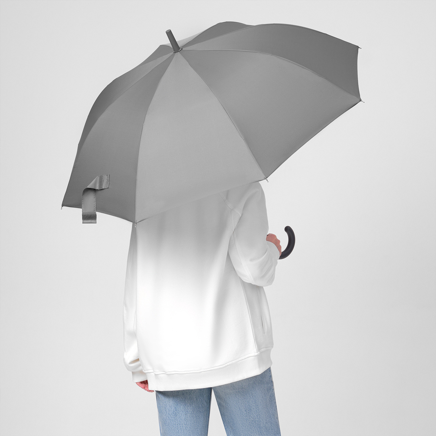 Зонт-трость Фантом (Phantom), серый-7