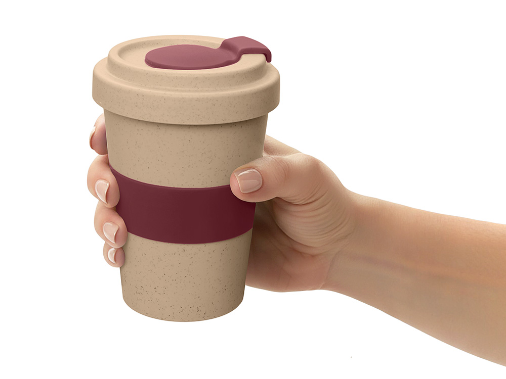 Стакан из пшеничного волокна Flava, burgundy-5