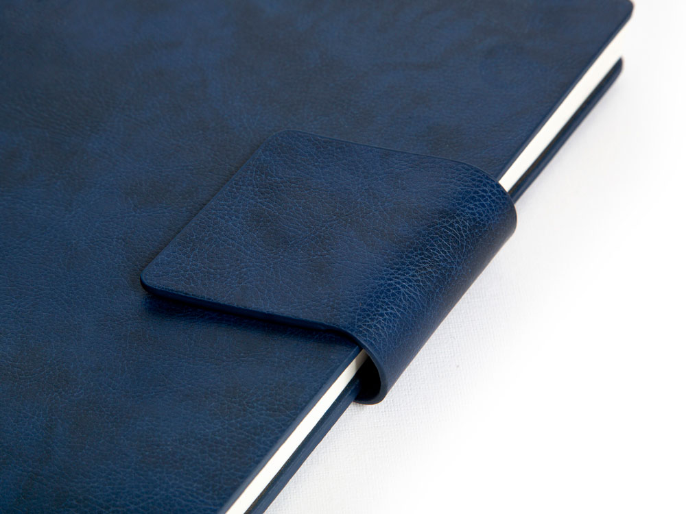 Бизнес блокнот А5 Monoi с клапаном, твердая обложка, 128 листов, темно-синий-6
