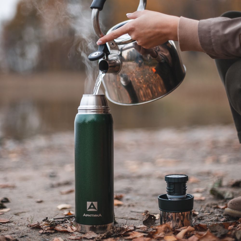 Термос «Арктика 900» с ситечком, зеленый-2
