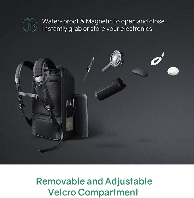 Рюкзак FlipPack 47х30х17 см, темно-зеленый/черный-15