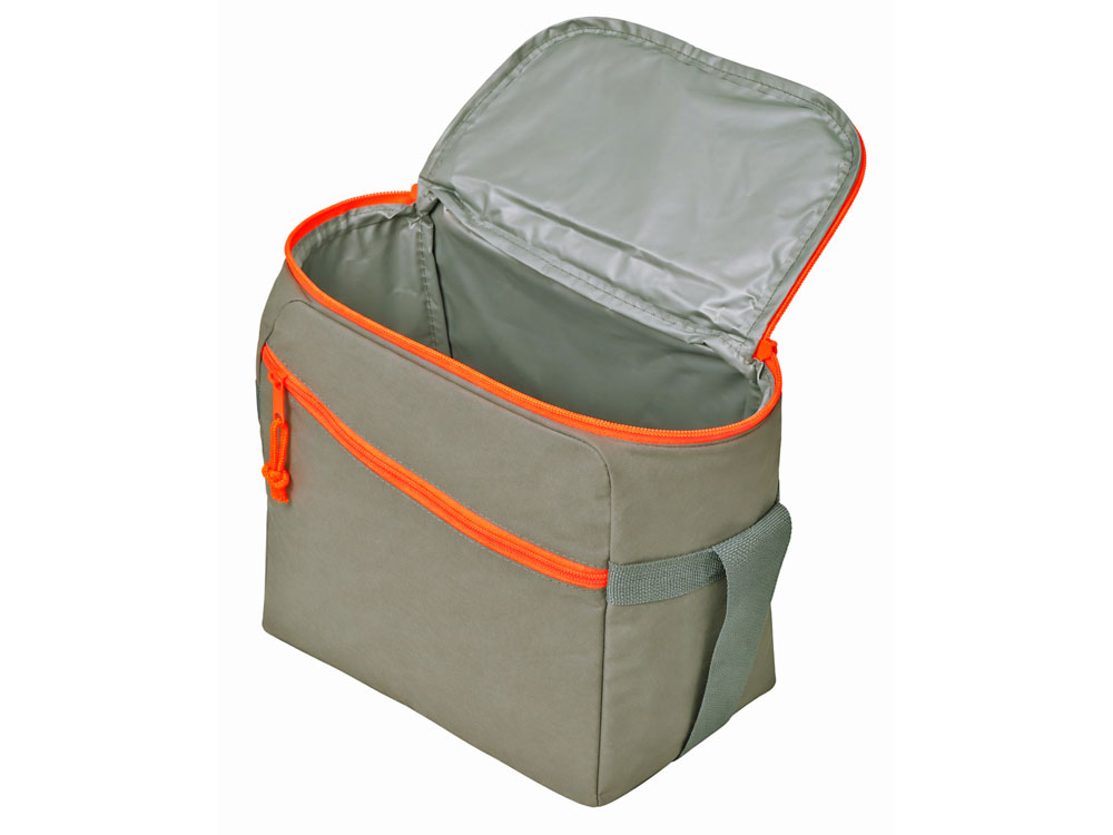 Изотермическая сумка-холодильник Neo Classic c контрастной молнией, серый/оранжевый-4