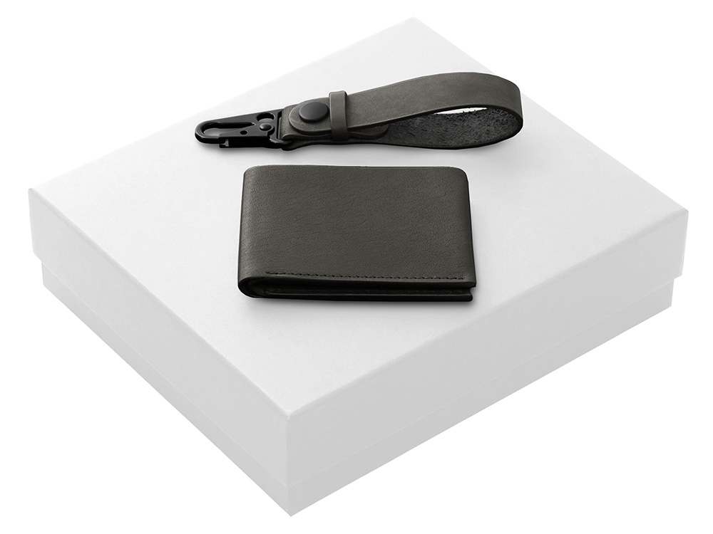 Подарочный набор Long River: кошелек, ремешок для ключей (без лого Long River), белая коробка-0