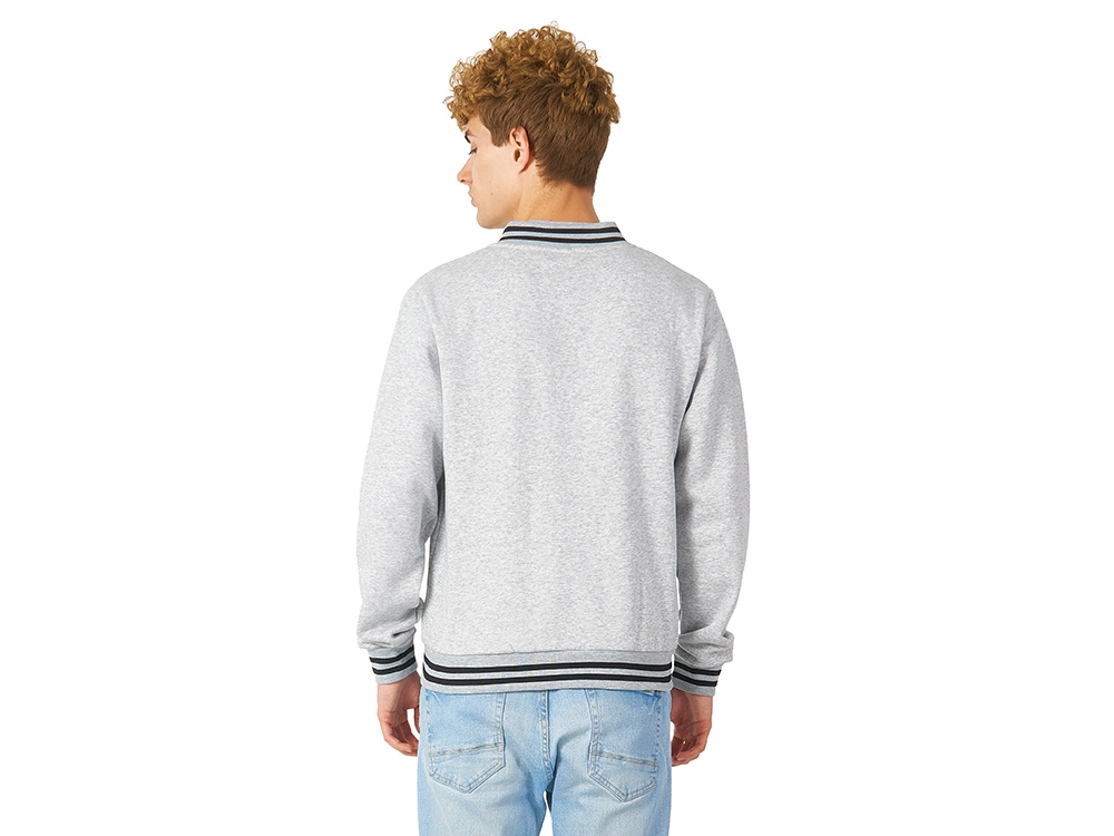 Бомбер Oxford, серый меланж, унисекс-4