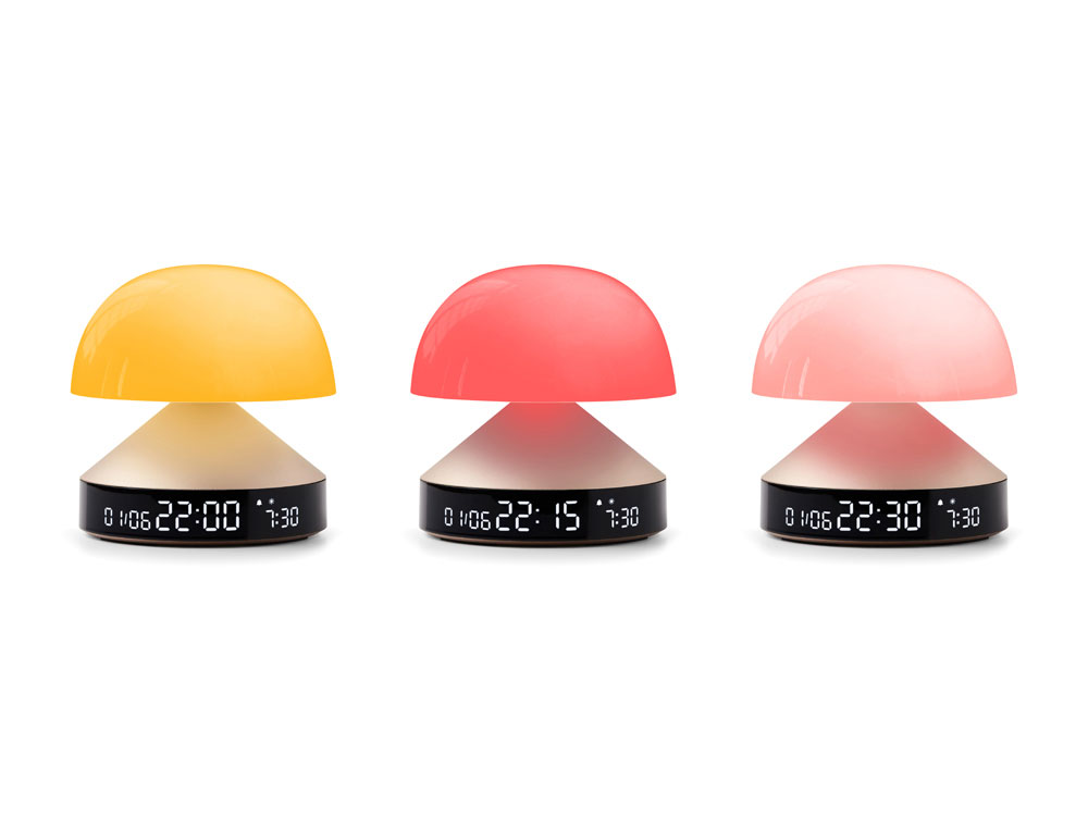 Светильник с часами и световым будильником Mina Sunrise, золотистый-17