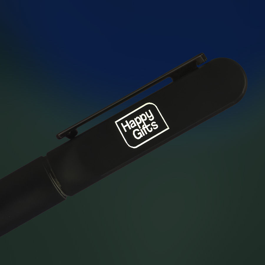 Ручка шариковая NEO с подсветкой после гравировки, soft touch, синий, серый-2