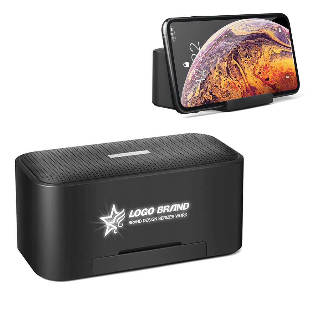 Беспроводная колонка Riffle с подсветкой гравировки, Черный-0