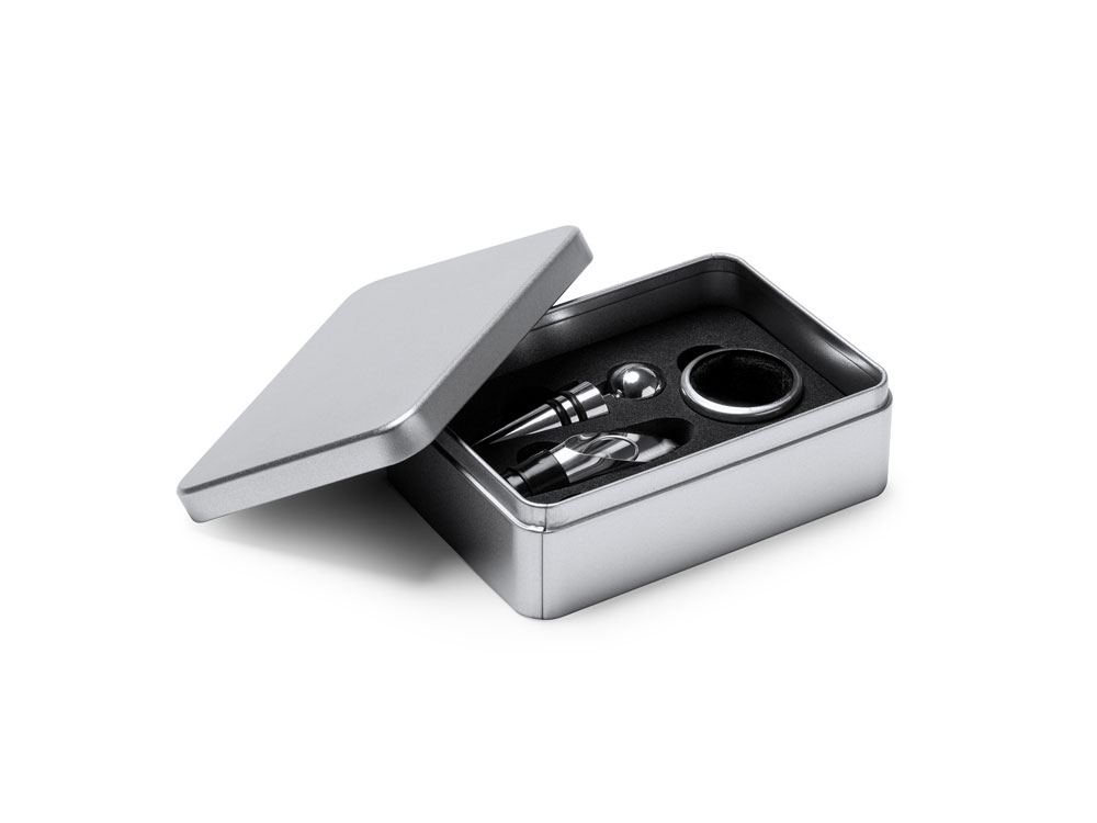 Винный набор MALBEC с аксессуарами из нержавеющей стали, серебристый-3