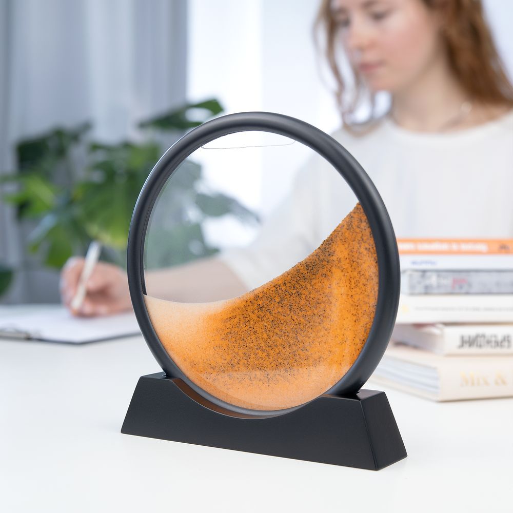 Песочная картина-антистресс Pleasantville, черная с оранжевым-2