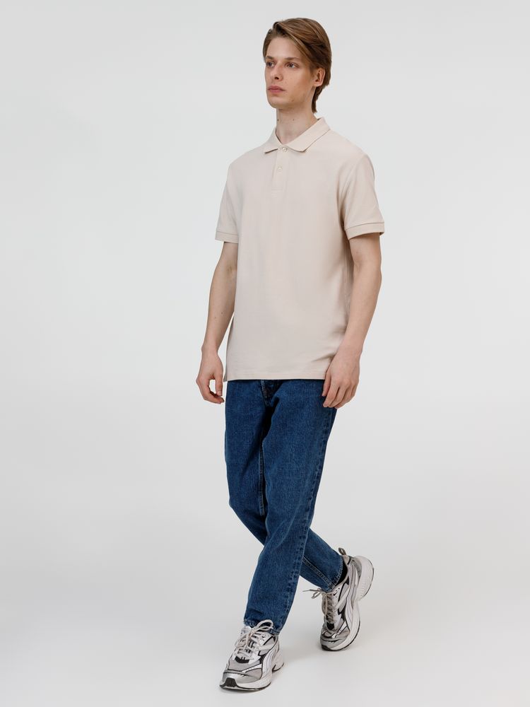 Рубашка поло унисекс Pacific, бежевая (льняная)-4