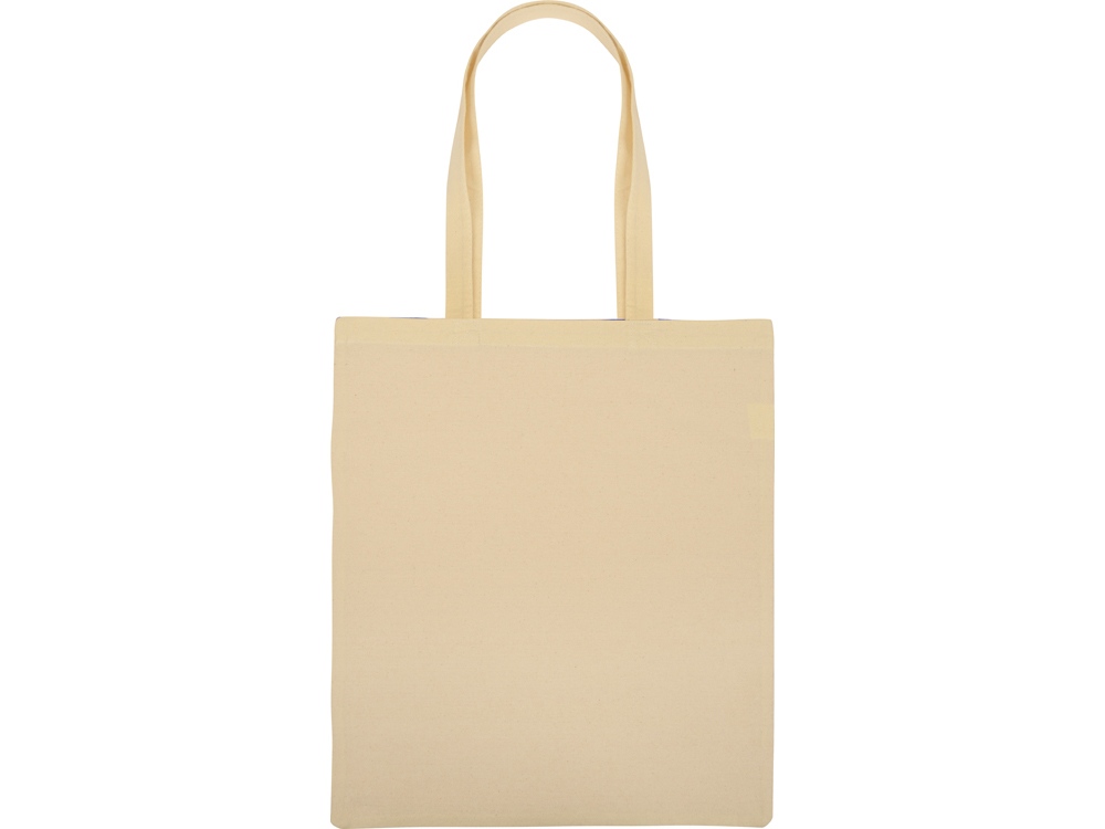 Сумка для шопинга Twin двухцветная из хлопка, 180 г/м2, синий/натуральный-6