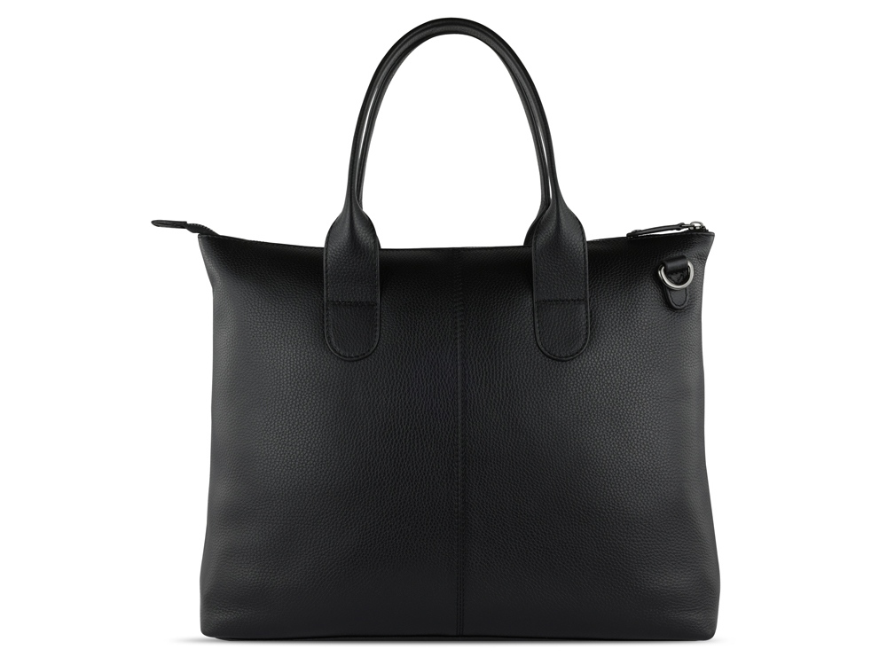 Сумка-шоппер BUGATTI Elsa, чёрная, воловья кожа/полиэстер, 46х11х31,5 см-6