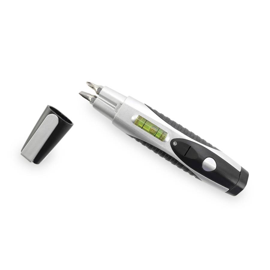 BLOCK Набор инструментов с подсветкой: уровень и две отвертки, серый, черный-0