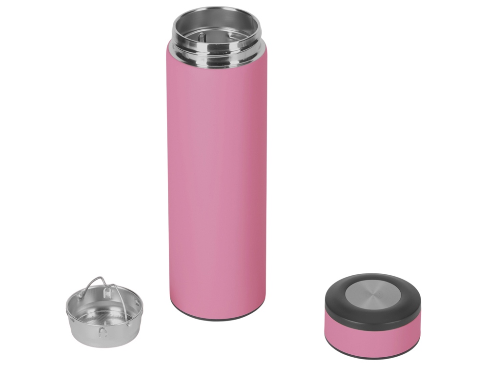 Термос Confident с покрытием soft-touch 420мл, пыльная роза-1