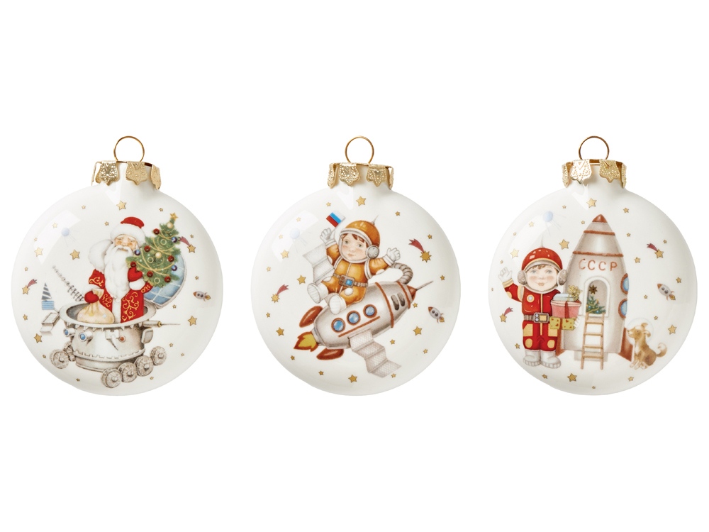 Набор новогодних игрушек, 3 шт-1