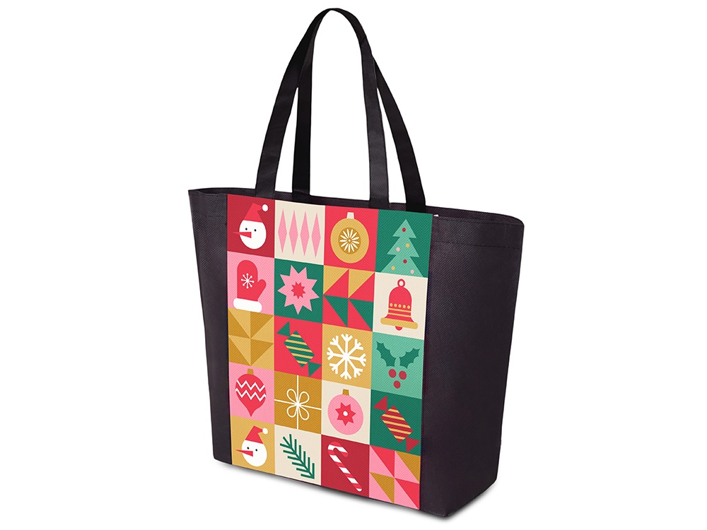 Сумка для шопинга с донной складкой и ручкой из нетканого PET материала-0