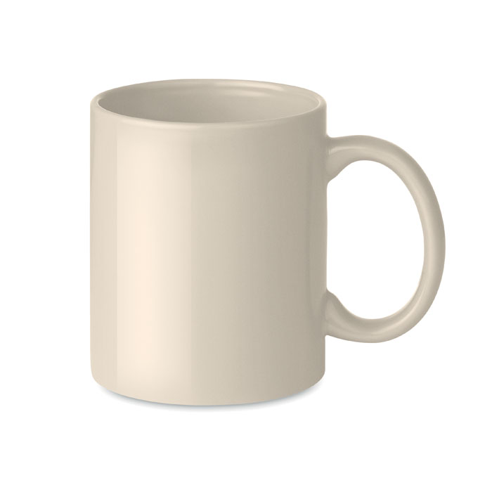 Coloured ceramic mug 300ml, бежевый-0