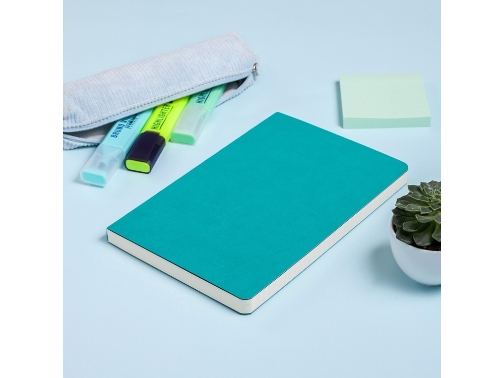 Ежедневник А5 недатированный Megapolis Velvet Flex, морская волна-9