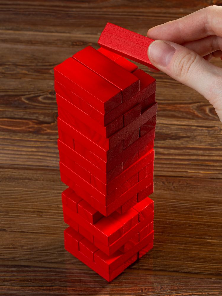 Игра «Деревянная башня мини», красная-2