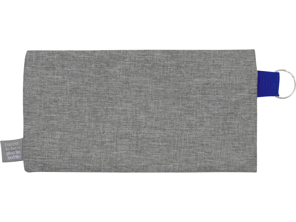 Универсальный пенал из переработанного полиэстера RPET Holder, серый/синий-3
