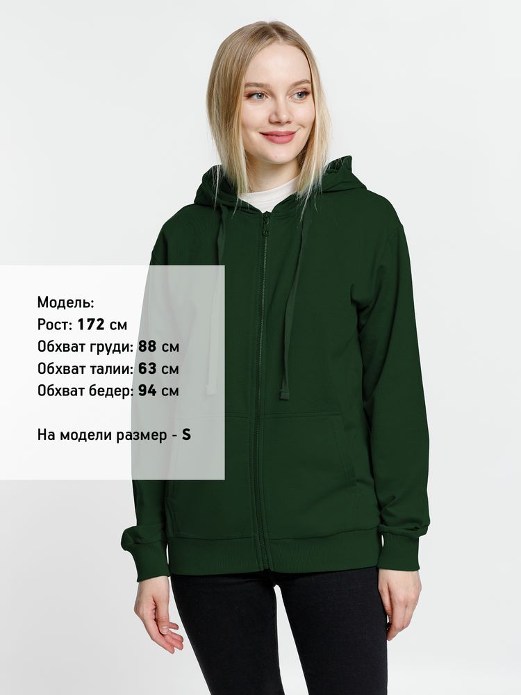 Толстовка на молнии с капюшоном Siverga 2.0, темно-зеленая-4
