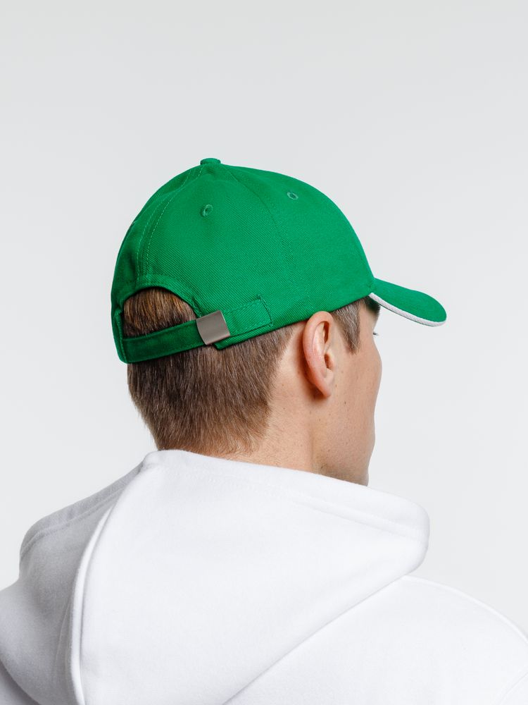 Бейсболка Spiker, зеленая с белым-8