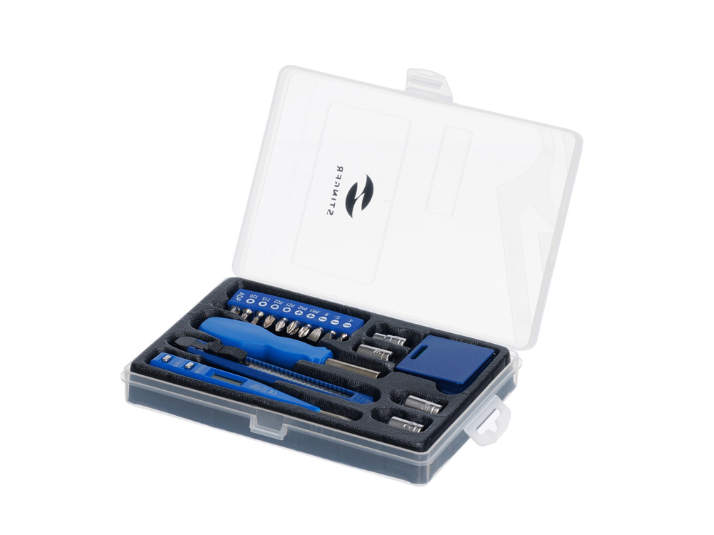 Набор инструментов Stinger, 18 инструментов, в пластиковом кейсе, 215x130x30 мм, белый-0