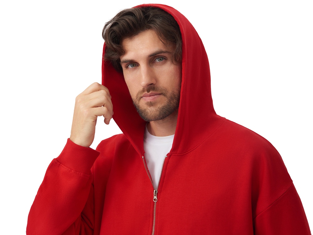 Толстовка оверсайз с капюшоном на молнии Monaco, красный-7