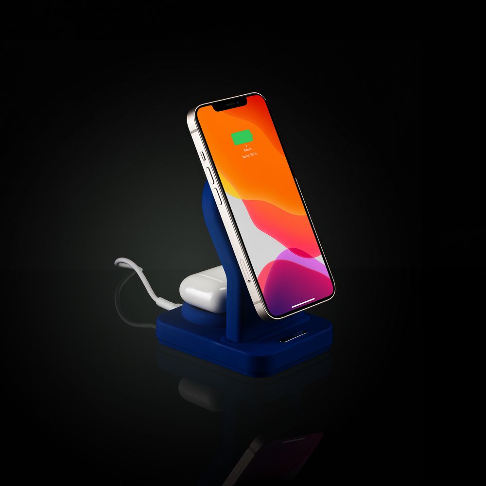 Зарядная станция с подсветкой Cooper Duo, синяя-5