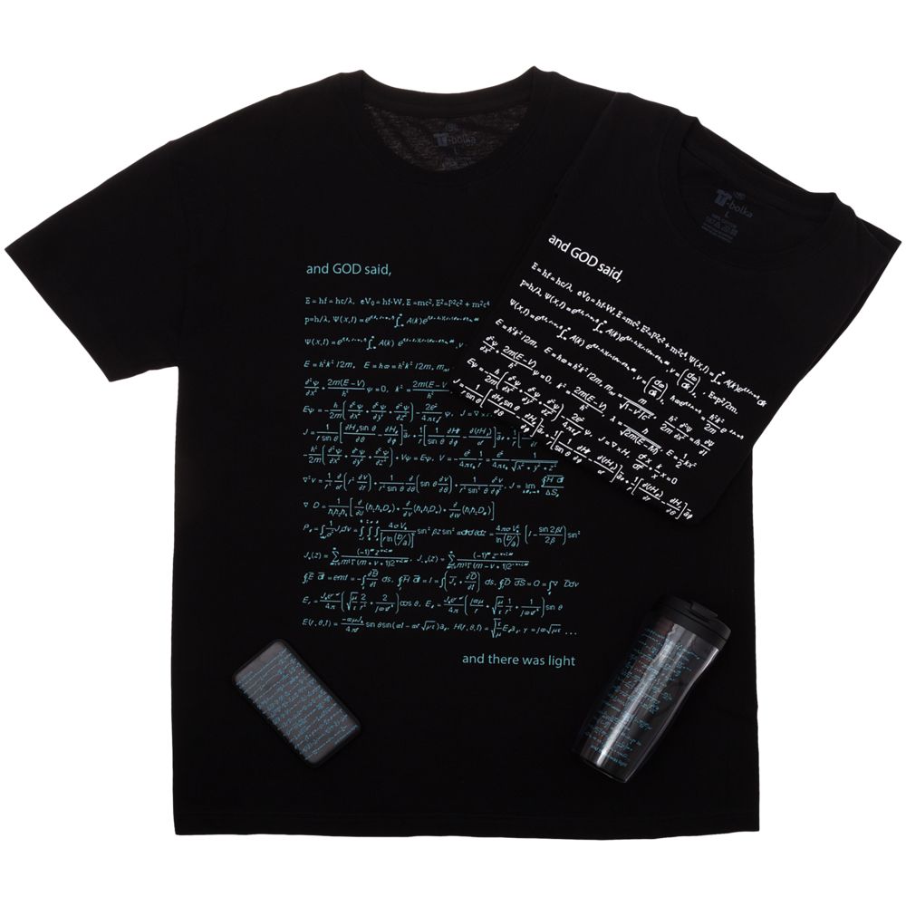 Футболка мужская «Да будет свет», со светящимся принтом-2