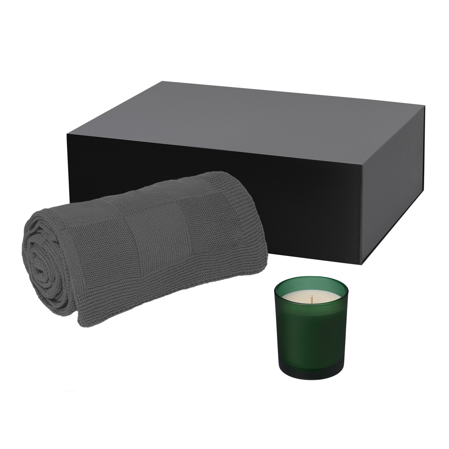 Подарочный набор Enigma, Cella, зеленый (свеча, плед)-0