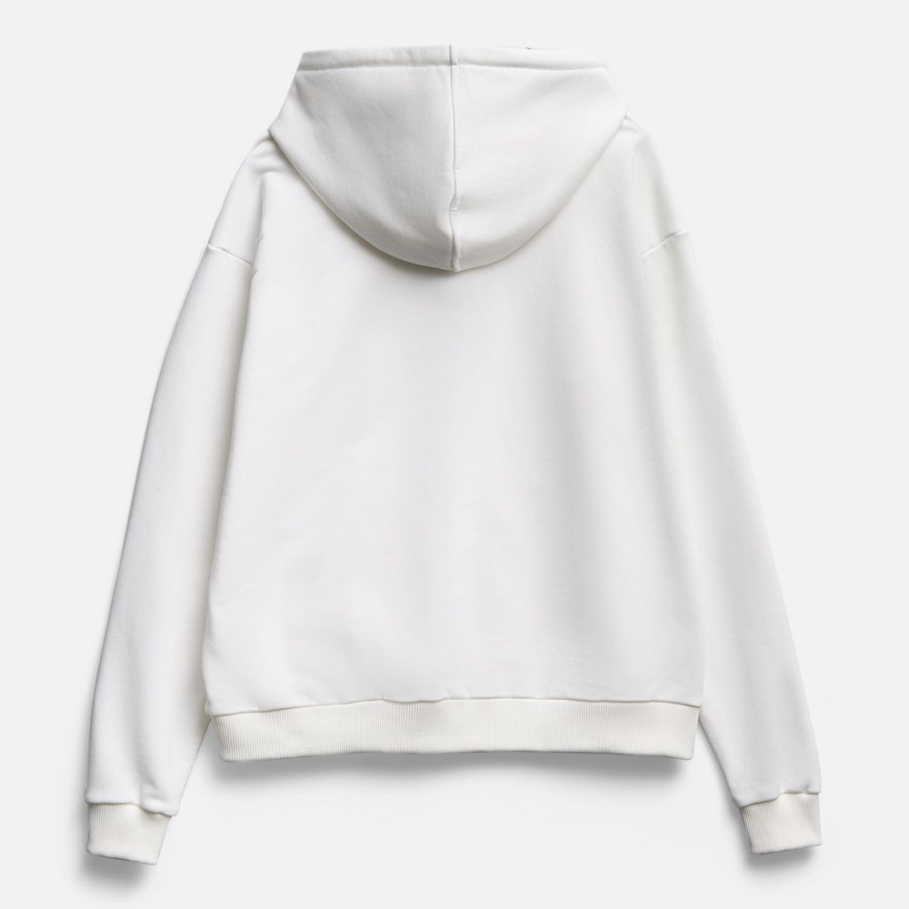 Толстовка унисекс оверсайз на молнии Zippy Terry, белая-1