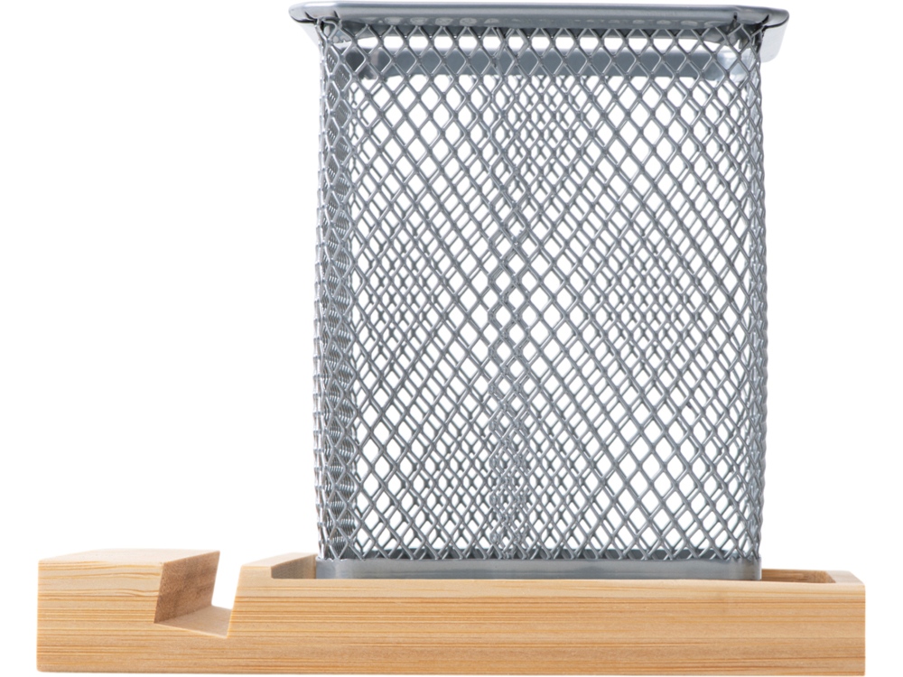 Подставка для ручек и телефона Fika, натуральный/серый-3