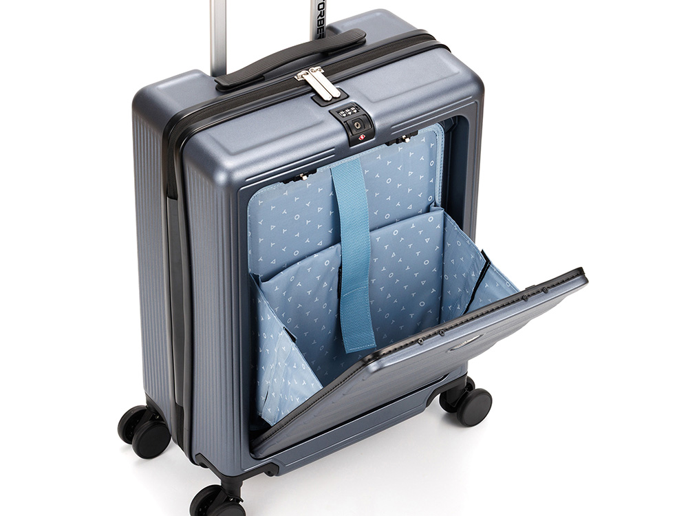 Чемодан TORBER БАЙКАЛ, тёмно-серый металлик, поликарбонат, 37,5 x 20 х 54 см, 37 л-3