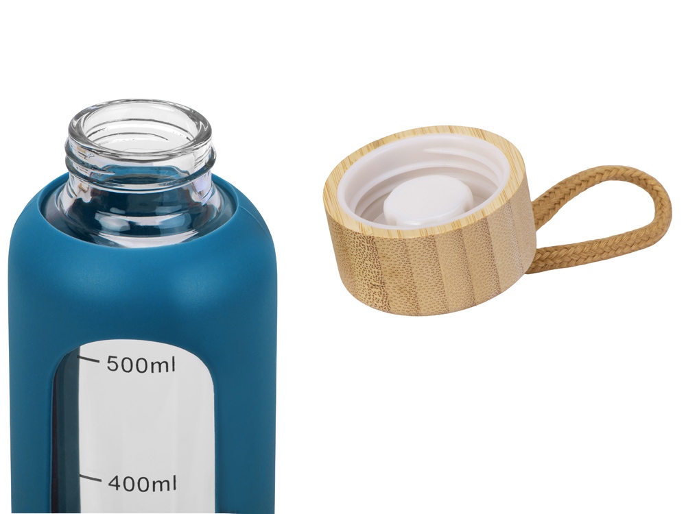 Бутылка из боросиликатного стекла Hangy, 550 мл, индиго-5