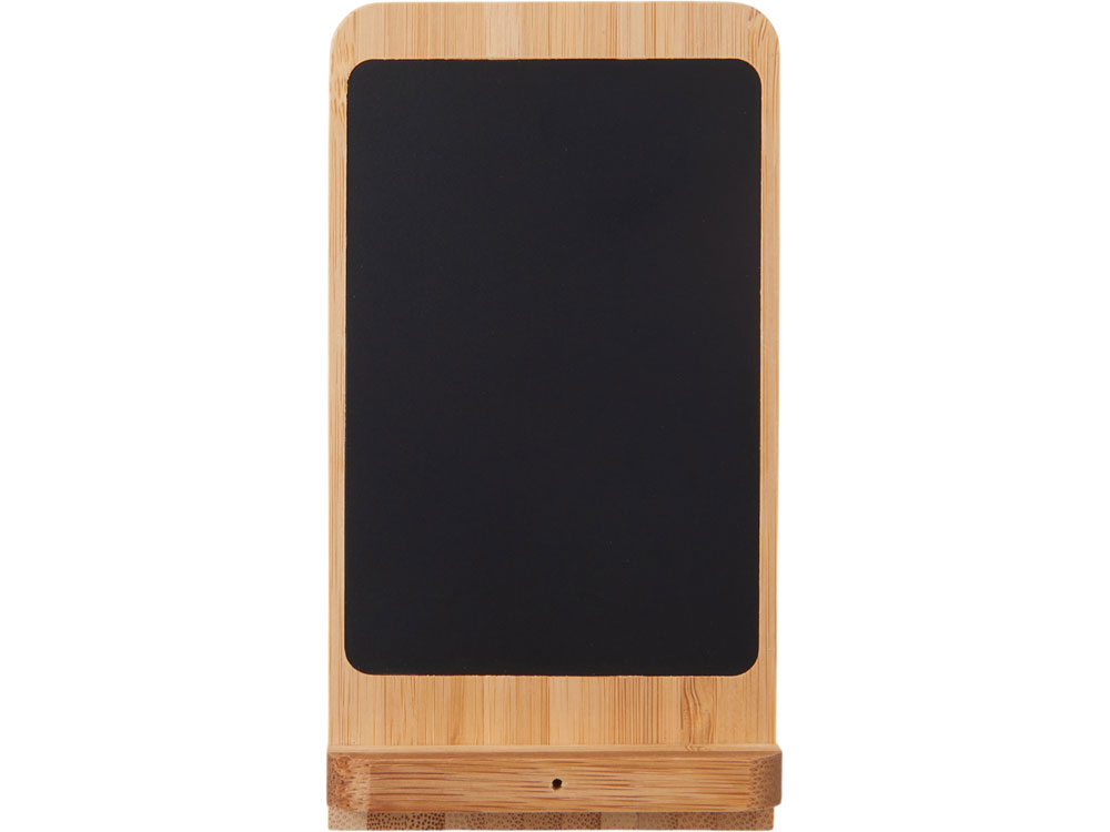 Беспроводное зарядное устройство 2-в-1 с подсветкой лого Reedia S4, 15 Вт, бамбук, черный-1