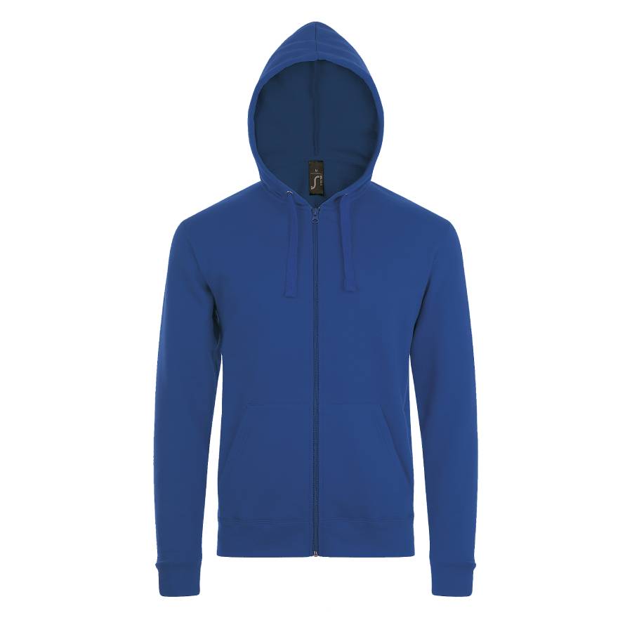 Толстовка худи унисекс на молнии STONE 260, ярко-синий-0