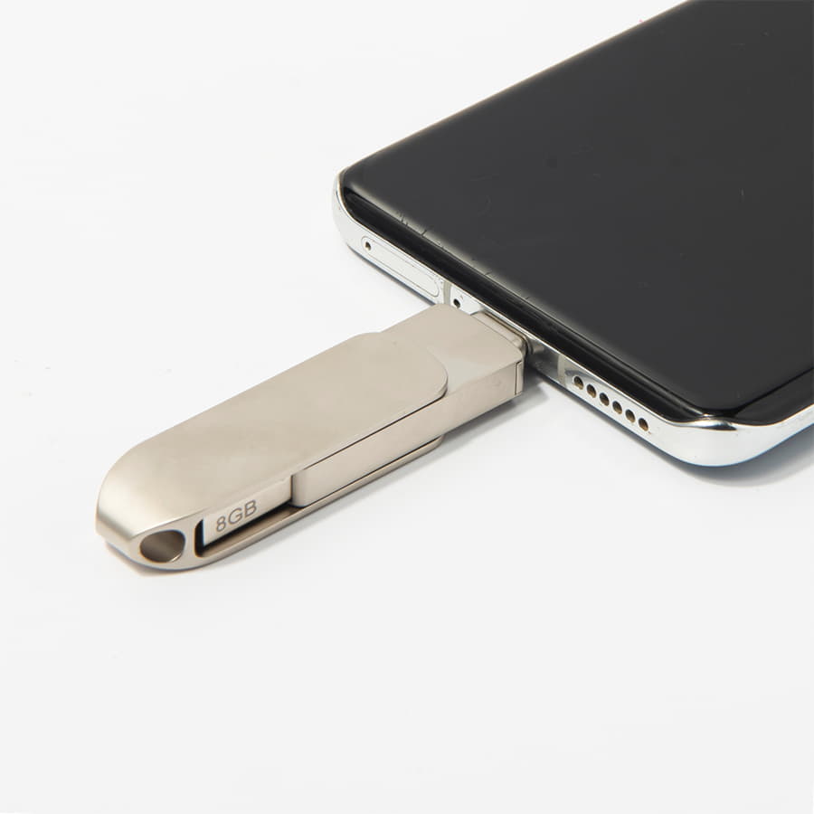 USB flash-карта CIRCLE OTG Type-C (8Гб), серебристая, 6,5х1,5х0,82 см, металл, серебристый-3