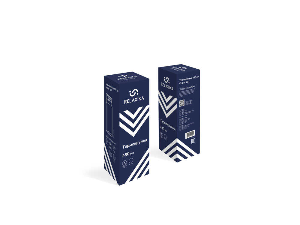 Термокружка Relaxika 701, 480 мл, синий-18