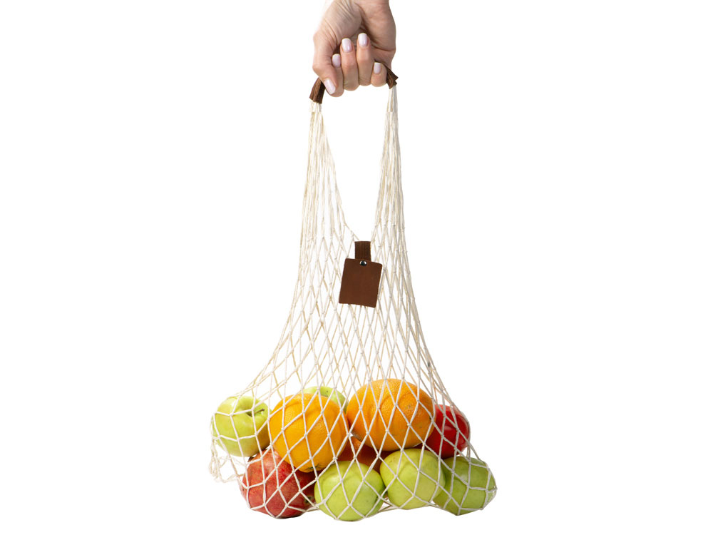 Авоська Dream L наплечная 25 литров с кожаными ручками, натуральный (19)-3