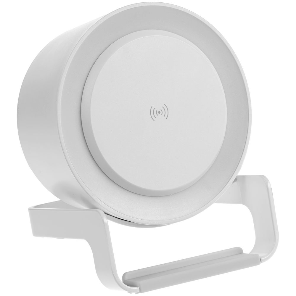 Лампа с колонкой и беспроводной зарядкой moonLight, белая-2